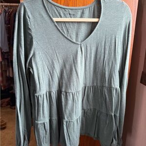 Torrid Sage Long Sleeve Tiered Top